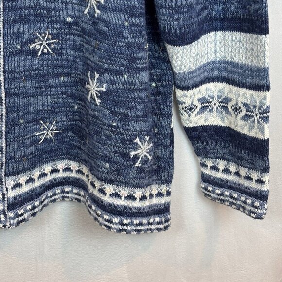 Stitches in Time Women's Full Zip Beaded Embroidered Cardigan Sweater Size Large - Picture 3 of 11